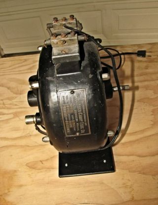 Antique HOLTZER - CABOT Pan Cake Electric Motor 1/8 HP - Runs Well 3