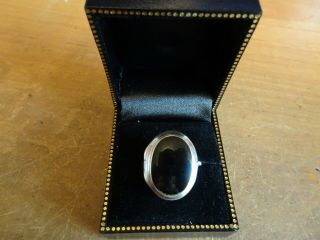 Vintage Solid 925 Sterling Silver Onyx Locket Pill Poison Ring