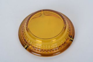 Vintage Round Amber Glass Ashtray Cigar Cigarette 4” Man Cave 60s/70s