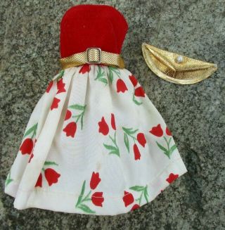 Vintage Ideal Tammy Doll Fashion Dance Date Dress Belt Purse