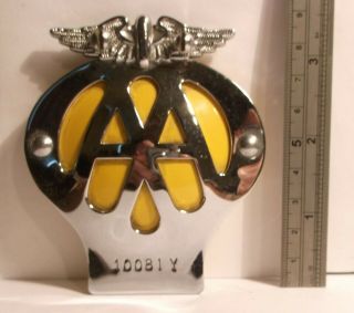 Vintage Smaller Size Domed Aa Badge - - Motorcycle Or Scooter ?