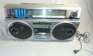Vintage Sony Model Cfs - 500 Stereo Cassette Am/fm Radio Boom Box Ghetto Blaster