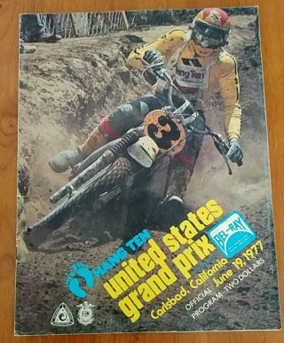 Program Usgp 1977 Carlsbad Vintage Evo Motocross Honda Yamaha Suzuki Kawasaki