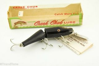 Vintage Creek Chub Deep Dive Jointed Pikie Antique Lure Black Et18