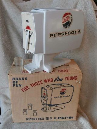 Vintage Pepsi Cola Toy Soda Fountain Dispenser W/ Box