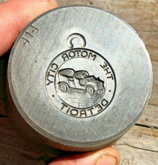 Vintage The Motor City Detroit Car Jewelry Die Hub Hob Mold By Bates & Klinke