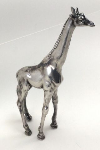 Vintage 925 Sterling Silver Animal Giraffe Figurine Unknown Makers Mark - 52g 6 "