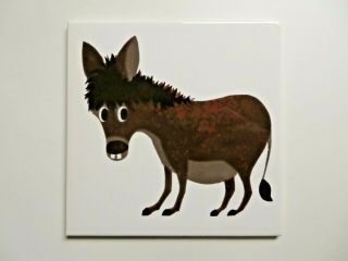 Vintage Kenneth Townsend Pottery Tile Donkey Menagerie Series 1970 
