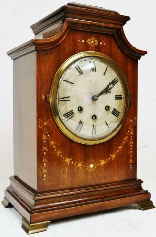 Antique Gustav Becker 8 Day Mahogany Westminster Chime Musical Bracket Clock