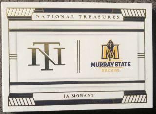 2019/20 National Treasures Ja Morant Two Color Jersey Patch Book Auto RC 50/56 2