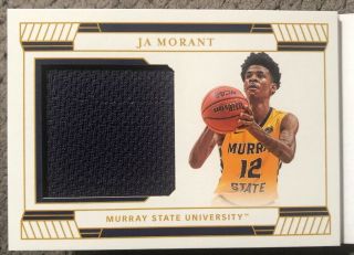 2019/20 National Treasures Ja Morant Two Color Jersey Patch Book Auto RC 50/56 3
