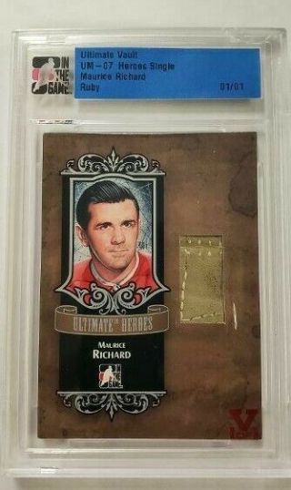 In The Game Itg Ultimate Vault Maurice Richard Game Glove Card 1 Of 1