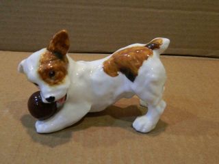 Royal Doulton " Jack Russell Terrier " Dog Hn 1103 W/ Ball Vintage