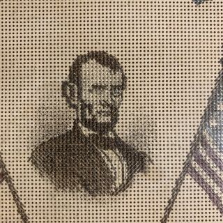 ANTIQUE ABRAHAM LINCOLN AMERICAN CENTENNIAL PUNCH PAPER SAMPLER 1876 2