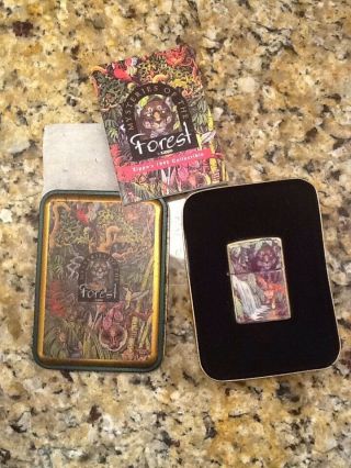 Mysteries Of The Forest Zippo Limited Edition W/ Tin & Orig Receipt Ca 1995