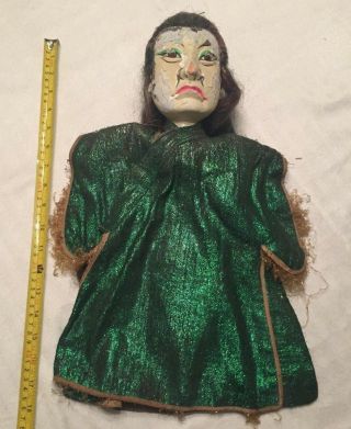 Vintage Oriental Creepy Doll Art Wooden Head Scary