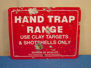 Odnr Division Of Wildlife Hand Trap Range Sign Shotgun Blast Man Cave Hunting
