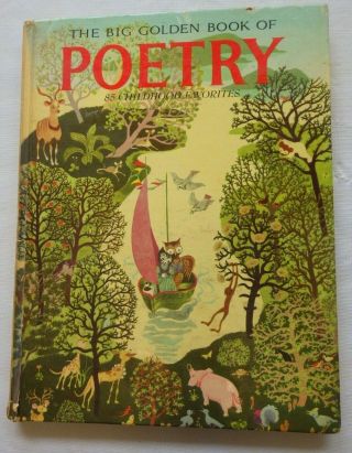 1963 Vintage The Big Golden Book Of Poetry - Jane Werner Gertrude Elliott