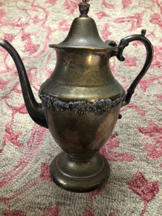 Vintage Antique Academy Silver On Copper Tea Pot