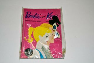 Nrfb Awesome Treasure 1961 Barbie And Ken Doll Fashion Booklet & Heels & Glasses