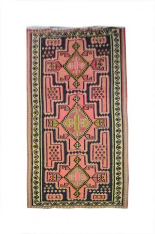 5x10 Oriental Vintage Wool Handmade Traditional Carpet Geometric Area Kilim Rug