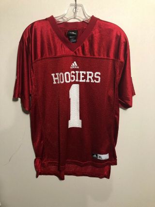 Vintage Adidas Indiana Hoosiers Red 1 Football Jersey Xl