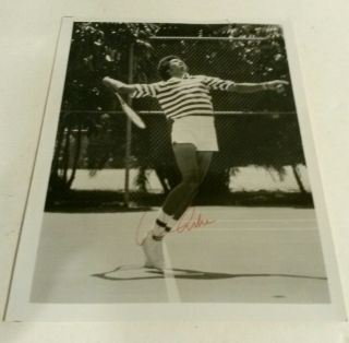 Arthur Ashe Tennis Great Star Signed B/w Photo Vintage 1970s Era