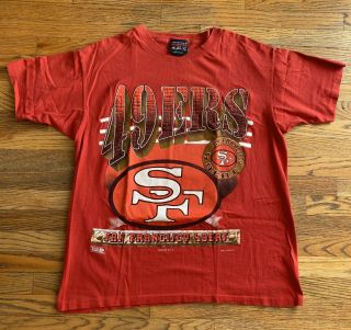 Vintage 90s San Francisco 49ers T Shirt Mens L Magic Johnsons T’s Made Usa 1993