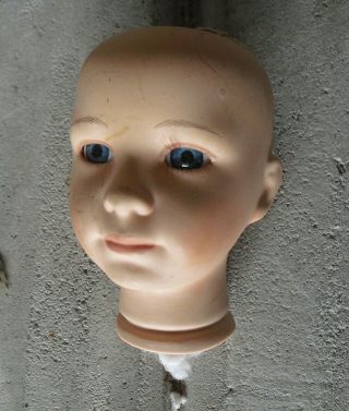 Vintage Porcelain Girl Doll Head 3 1/2 " Tall