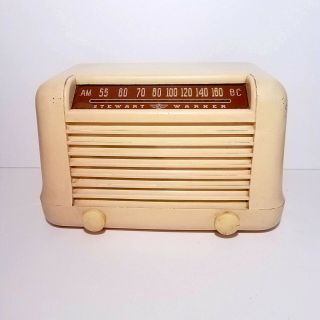 Vintage Stewart - Warner 51t46 Table Top Tube Radio Rare 1940s