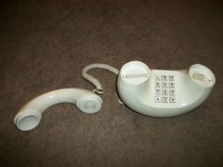 RARE VINTAGE WESTERN ELECTRIC ART DECO DONUT SHAPED WHITE TELEPHONE 2