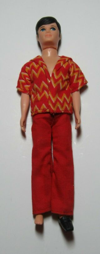 Vintage 1970 Topper Dawn Doll Friend Gary With Red Gold Outfit