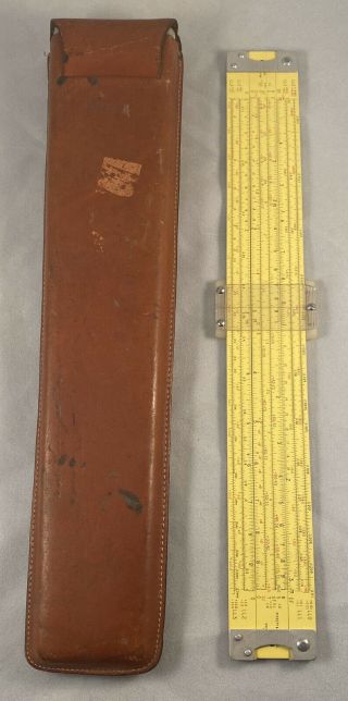 Vintage Pickett Model N803 - Es Slide Rule With Hard Leather Case