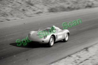 1959 Sports Car Racing Photo Negative Bob Holbert Porsche 718 Rsk Southern Cal.