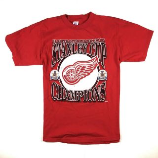 Vtg 1997 Detroit Red Wings Nhl Stanley Cup Champions T - Shirt Logo 7 Sz Large
