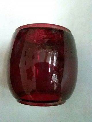 Vintage Red Dietz D Lite Ny Loc Nob Lantern Glass Globe Railroad Miners Lamp