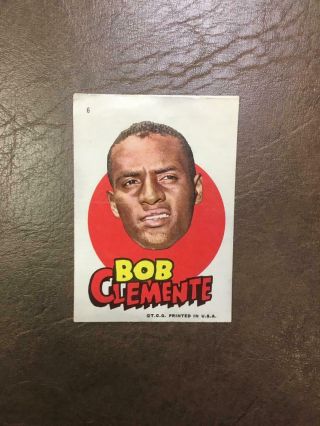1967 Topps Roberto Clemente Test Issue Sticker Pirates 6 Vintage