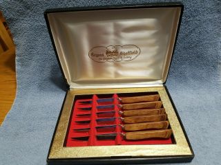 Set 6 Vintage Regent Sheffield England Forever Sharp Bakelite Steak Knives W/box