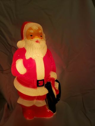 Vintage 1968 Empire Plastic Blow Mold Light Up Jolly Santa Claus &