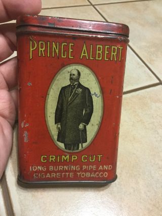 Vintage Prince Albert Crimp Cut Pipe & Cigarette Tobacco Empty Pocket Tin