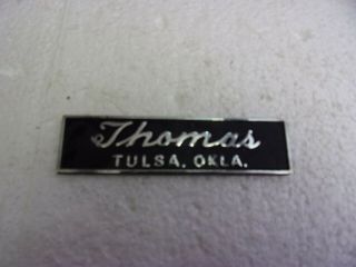 Vintage Car Dealership Chrome Metal Emblem Nameplate Badge Thomas,  Tulsa