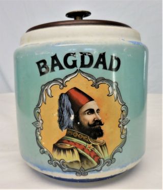 Vintage Bagdad Tobacco Porcelain Tobacco Humidor - Style Tobacco Jar -
