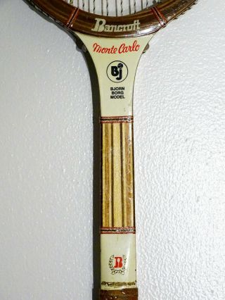 Bancroft Monte Carlo BJORN BORG Vintage Wood Tennis Racquet 4 3/8 