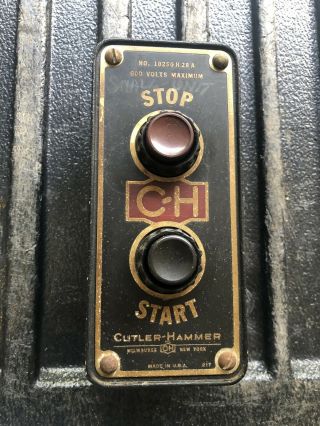 Vtg Cutler Hammer 600v Push Button Switch Start Stop Antique Industrial Machine