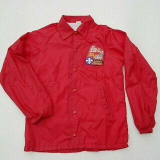 Boy Scouts Of America Vintage Red Nylon Jacket Small 1983 World Jamboree Patch