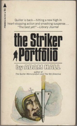 The Striker Portfolio By Adam Hall 1st Pyramid Books N2197,  1970