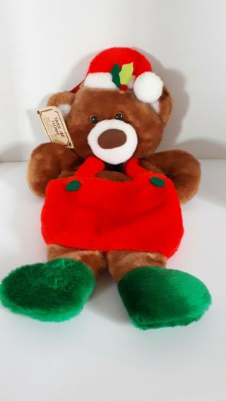 Vintage Teddy Bear Stocking Santa 