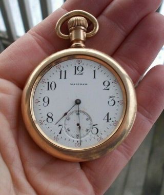 Rare Vintage Waltham Gold Filled Wind Up Pocket Watch 1.  75 " Look Wow Nr
