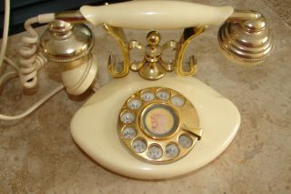 Vintage Radio Shack Rotary Phone - Model 43 - 324a - French Style Beige