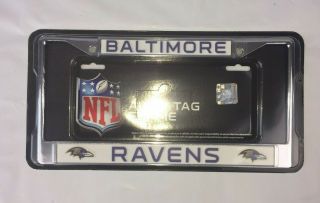 Baltimore Ravens Nfl Chrome Car Truck License Plate Tag Frame